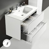 thumbnail of Alpenberger Gäste WC Badmöbel Set mit LED-Spiegel | Waschbecken mit Unterschrank 80 cm Breit | Waschtisch mit Waschbeckenunterschrank Badezimmermöbel