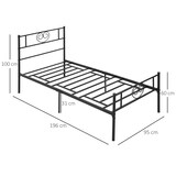 thumbnail of HOMCOM Estrutura de Cama Individual com Cabeceira com Forma de Coração 95x196x10