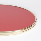 thumbnail of Plateau de table rond MARCEAU - Rouge CARMIN - Cercle laiton