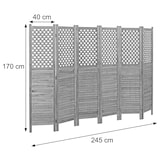 thumbnail of Paravent HWC-A84, Raumteiler Trennwand Sichtschutz, Ornamente 170x245cm ~ weiß