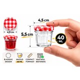 thumbnail of Mini Jam Potjes – Set van 6 – 40 ml – 5 x 5 x 5,5 cm – Glazen Confiture Potjes met Deksel – Voor Jam, Honing & Sausjes