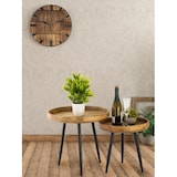 thumbnail of Beistelltisch Holz rund Couchtisch Wohnzimmer Tisch Metalbeine Holzplatte massiv : Durchmesser 50 - Höhe 48 cm