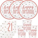 thumbnail of 21. Geburtstag Partyset Einweggeschirr roségold 48 tlg. Partygeschirr Teller Becher Servietten
