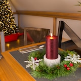 thumbnail of WellHome - LED-Wachskerze mit Timer in Metallic-Rot Ø7,5x12,5cm