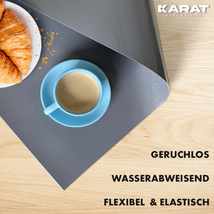 KARAT Tischfolie Empire mit abgeschrägter Kante Dunkelgrau 80 x 90 cm