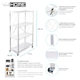 thumbnail of WellHome - Klappbares Aufbewahrungregal mit 4 Regalen und Rädern in Weiß - 71x34x125 cm