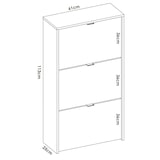 thumbnail of Dmora Scarpiera Vignole, Portascarpe salvaspazio da ingresso, Mobiletto porta scarpe a 3 ante a ribalta, 61x25h113 cm, Bianco