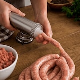 thumbnail of Professionelle Wurstmaschine mit 3 Tüllen – Manuelle Wurstfüller – Silber