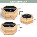 thumbnail of 3er Set Pflanzkasten Holz 6-eckig MICHA - Inkl. Vlies und Handschuhe | Pflanzkübel Tannenholz Blumenkasten Blumenkübel Blumentopf Terrasse
