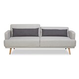 thumbnail of SalesFever 3-Sitzer Sofa mit Schlaffunktion | inkl. Zierkissen | Bezug Webstoff | Beine Pinienholz | B 214 x T 86 x H 83 cm | grau