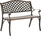 thumbnail of Outsunny Banco de Jardín de 2 Plazas de Aluminio Fundido 103x62x83 cm Bronce