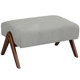 thumbnail of HOMCOM reposapiés de salón taburete bajo tapizado en pana otomana rectangular con asiento acolchado y patas de madera para sala de estar dormitorio