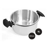 thumbnail of Olla de presión express COSHANO de acero inoxidable, 4 litros, para inducción, fuego, vitrocerámica, gas con bloqueo