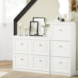 thumbnail of Schuhschrank / Schuhregal ESTHA 4 104x24x82 cm 4 Schuhklappen weiß hjh LIVING