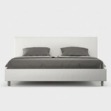 thumbnail of Cama con somier acolchada 180x200 cuero sintético blanco Adele
