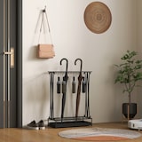 thumbnail of HOMCOM Paragüero de Acero Galvanizado Soporte de Paraguas Estrecho con Bandeja de Goteo Extraíble 4 Ganchos 28x14x41 cm Blanco