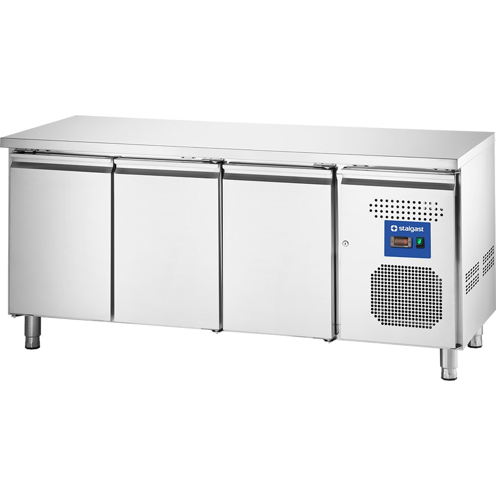 Stalgast Edelstahl Tiefkühltisch mit 3 Türen, 417 Liter, 1795x700x850 (BxTxH), Serie Starline