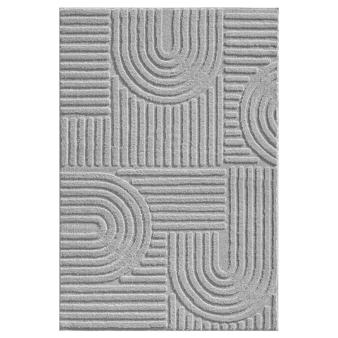 Carpetsale24 Teppich Läufer 60x110 cm Grau, Hochflor Wohnzimmer Teppich, Weich & Flauschig, Skandinavisch Boho Stil, Langflor Shaggy, Pflegeleicht