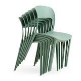 thumbnail of Lot de 4 chaises empilables en polypropylène avec fibre de verre pour jardin ou intérieur, hydrofuges et résistantes, design moderne – BARBARA – Vert