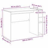 thumbnail of vidaXL Schreibtisch Weiß 109 x 50 x 78 cm Holzwerkstoff