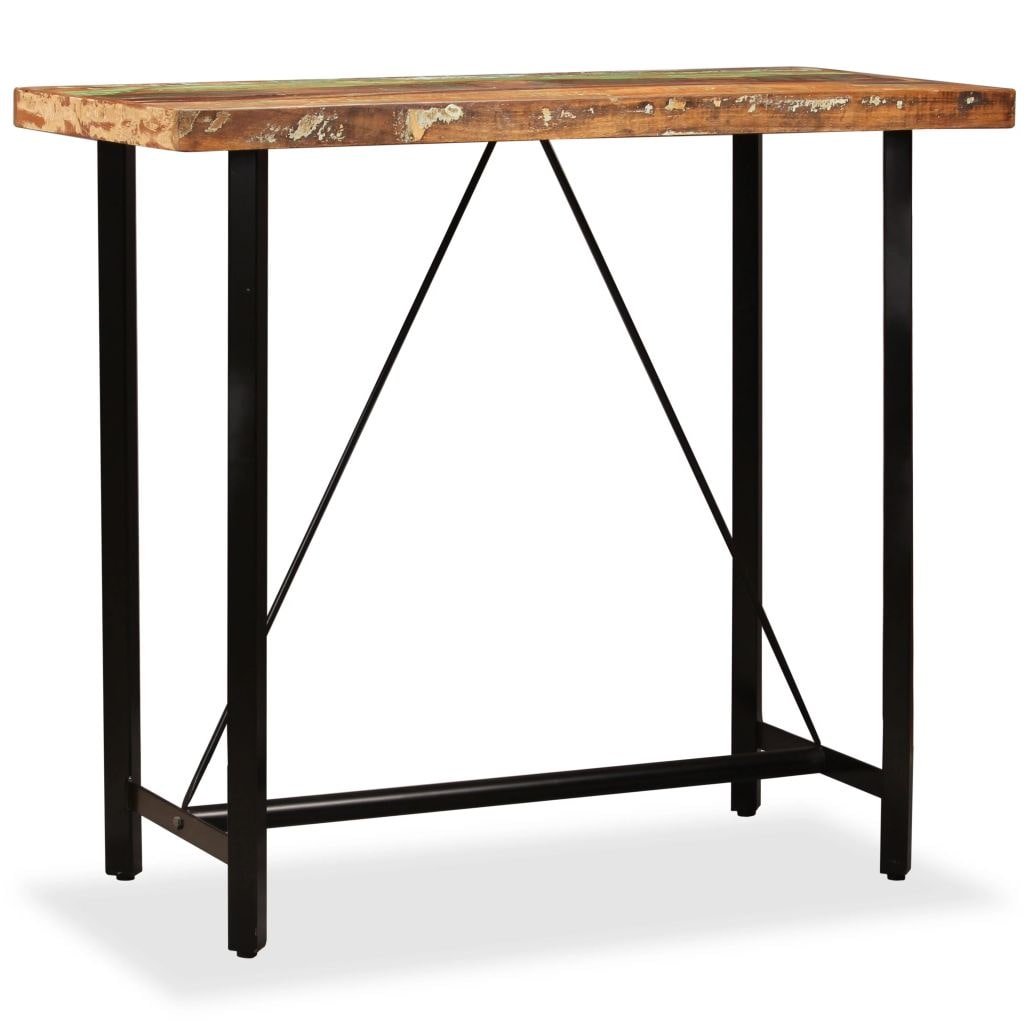 Helloshop26 - Table haute mange debout bar bistrot bois massif de récupération 120 cm 0902083