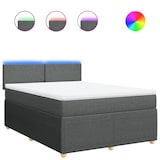 thumbnail of vidaXL Boxspringbett mit Matratze Dunkelgrau 140x190 cm Stoff