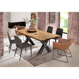 thumbnail of SIT Möbel Esstisch 160 x 90 cm | 50 mm Platte Teak recycelt | natur | Gestell Metall in X-Form | B 160 x T 90 x H 78 cm | 15610-41 | Serie TABLES&CO