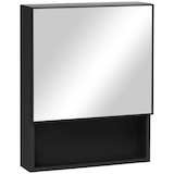 thumbnail of Spiegelschrank Bad Hängeschrank 46x14x58 cm Schwarz mit Spiegeltür 3 Fächern Edelstahl wasserfest lackiert wandmontiert