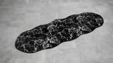 thumbnail of Badematte mit Marmormotiv mit wellige Umrandung Schwarz/Silber