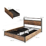 thumbnail of COSTWAY Letto con illuminazione a LED, stazione di ricarica e 4 cassetti, letto matrimoniale 200 x 160 cm