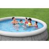 thumbnail of Bestway Fast Set runder aufblasbarer Pool ohne Pumpe, 366 x 76 cm, Rattan-Optik, grau