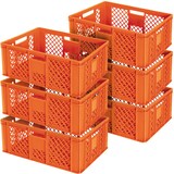 thumbnail of 6 Euroboxen / Bäckerkisten, LxBxH 600 x 400 x 240 mm, orange, lebensmittelecht