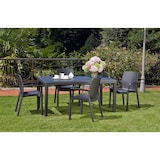 thumbnail of Dmora Sedia da esterno Viterbo, Set di 4 sedute da giardino, Sedia per tavolo da pranzo, Poltrona outdoor effetto rattan, 54x60h82 cm, Antracite