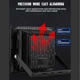 thumbnail of Refletor solar LED para exterior luz branca 6500K com temporizador de controle remoto de 224 LEDs e sensor de economia de energia A (100W)