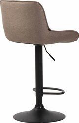 thumbnail of 2er Set Barhocker BEKIM - Stoff Taupe 50x50x86 cm Schwarz | Barstuhl Höhenverstellbar Mit Lehne Drehbar Tresenhocker Tresenstuhl Kneipenhocker