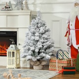 thumbnail of HOMCOM Árvore de Natal com Luzes LED 90 cm Árvore de Natal Artificial Nevado com 133 Ramos 14 Pinhas e Suporte de Metal Verde