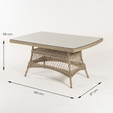 thumbnail of Conjunto sofás de jardín, Mesa Centro 140 cm, 2 butacas y 1 sofá 3 plazas, Color Natural, Aluminio y rattán sintético Abierto Redondo, 5 plazas