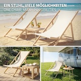 thumbnail of ECD Germany 10er Set Liegestuhl klappbar Beige Holz, verstellbar 3 Positionen bis 120 kg, Sonnenliege Gartenliege Strandstuhl
