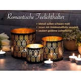 thumbnail of Kerzenständer 3er Set Windlicht Teelichthalter rund schwarz gold