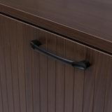 thumbnail of Schuhkipper HWC-P48, Schuhregal Schuhschrank, 3 Kippfächer Ablage MDF Melamin 125x60x25cm ~ Walnuss-Optik