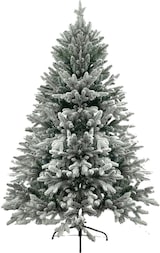 thumbnail of DELUKE® Weihnachtsbaum künstlich 160cm mit Schnee [Inkl. Lichterkette] Nordfichte -  Spritzguss | Tannenbaum naturgetreu inkl. Baumständer
