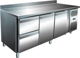 thumbnail of Gastro Edelstahl Kühltisch Kühltheke 2 Türen / 2 Schubladen 464 L -2/+8°C Aufkantung