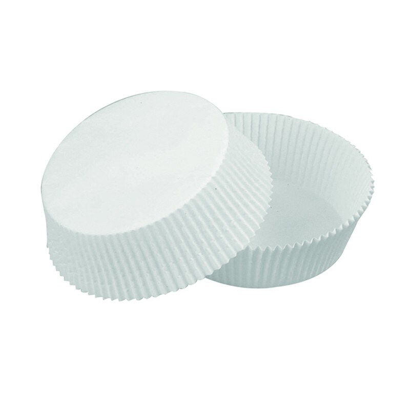 ECOLOMIQUE - 100 Pcs - Caissette papier de cuisson ronde blanche - Diam: 4,7 cm, Hauteur: 3,6 cm - ECO209CPS47