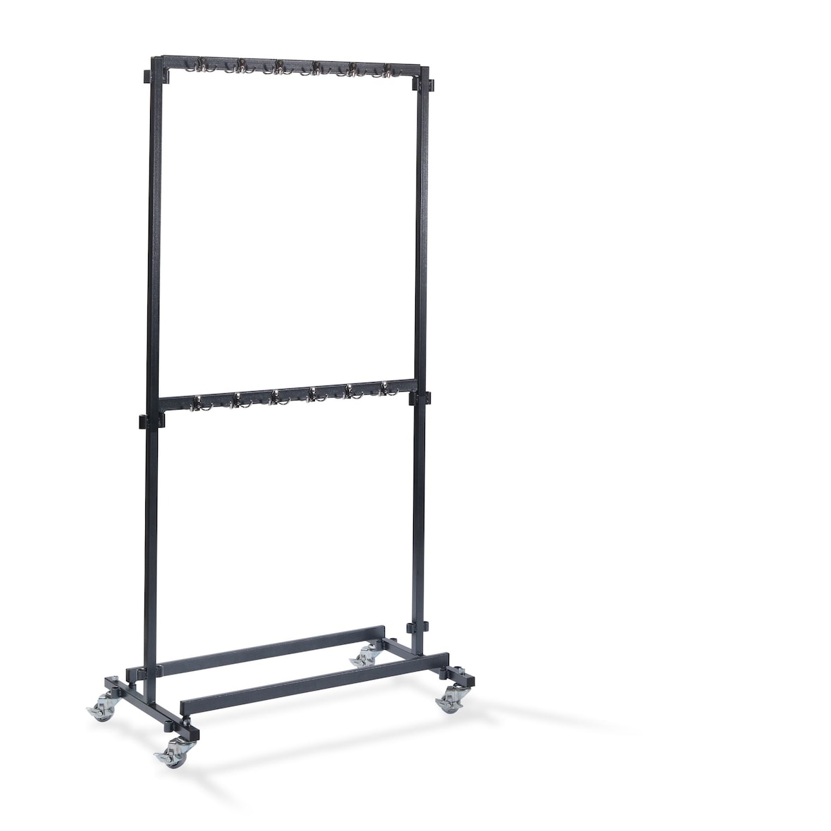 Kleiderständer klein mit 48 Haken, aus Stahl, fahrbar und zerlegbar, erweiterbar, 100x60x200cm (BxTxH), C10005
