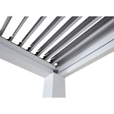 thumbnail of Pergola HWC-L46, Gartenpavillon Lamellen-Pavillon, 11cm-Aluminium-Gestell, Regenrinne sturmfest, 3x3m ~ weiß