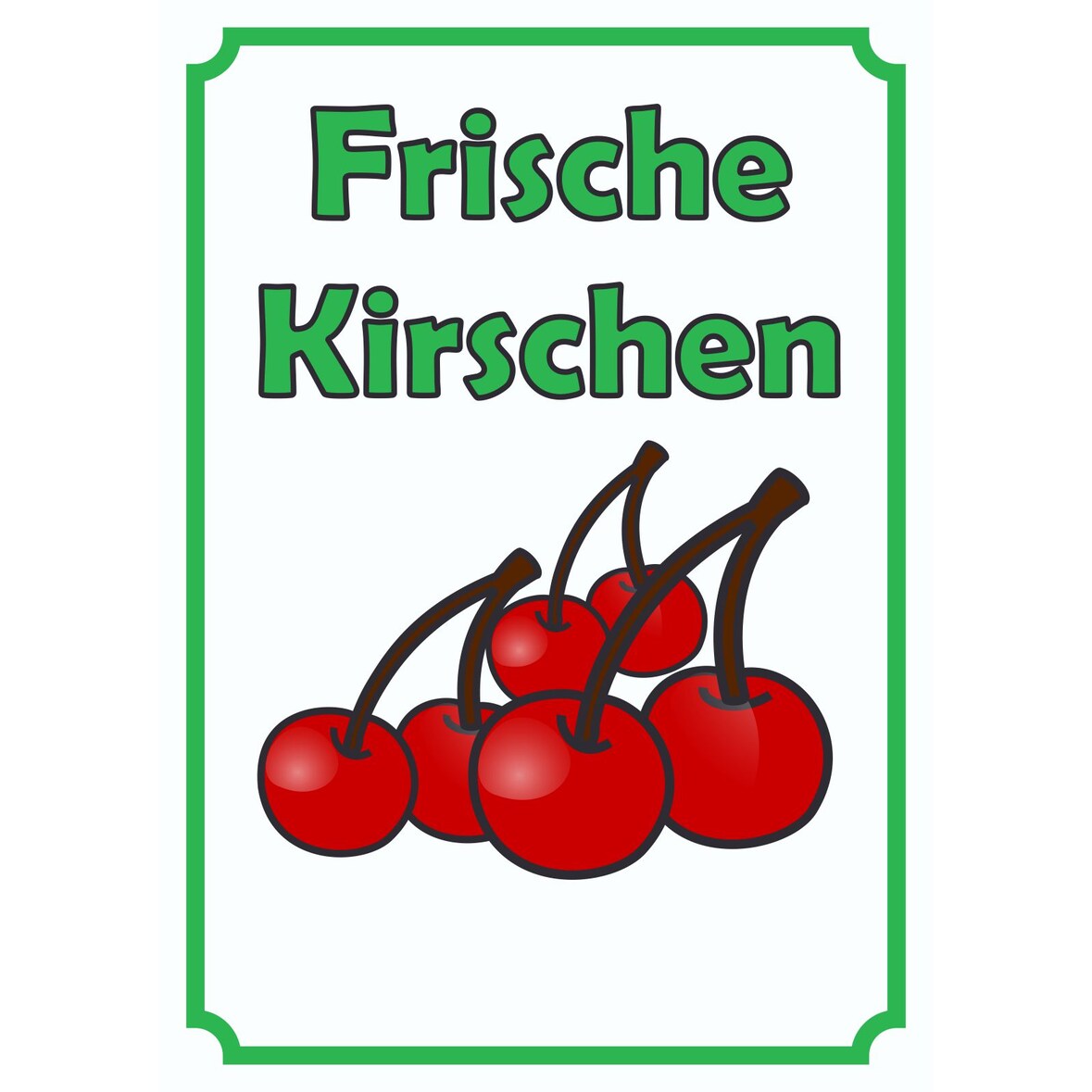 Frische Kirschen Schild Hochkant A2 (420x594mm)