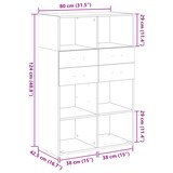 thumbnail of Helloshop26 - Buffet Sideboard Kommode Schrank Aufbewahrungsmöbel Organizer für Küche Wohnzimmer Lounge hoch 80 x 42,5 x 124 cm 02_0034720