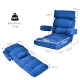 thumbnail of COSTWAY Sedia da pavimento, divano pieghevole Bond con schienale regolabile, poggiatesta e supporto lombare