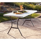 thumbnail of Table rectangulaire pliante en 2 format valise Blanche 183 x 76cm LIFETIME