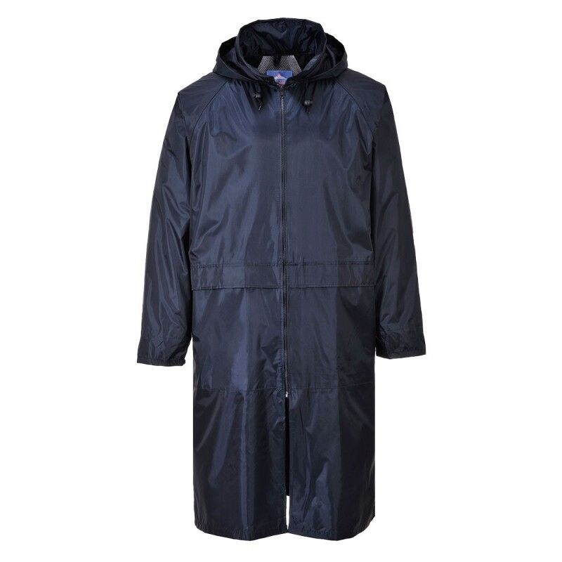 Portwest - Manteau de pluie léger et imperméable CLASSIC 100% polyester enduit PVC Bleu Marine Taille L